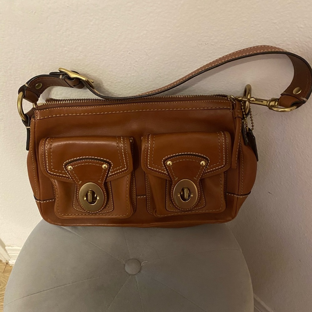 Coach tan shoulder bag